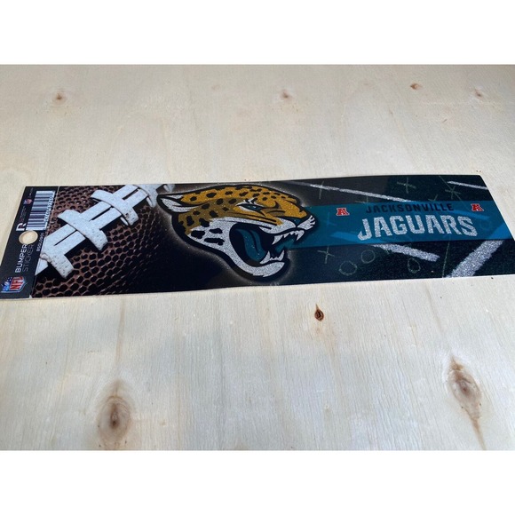 Jacksonville Jaguars Bumper Sticker‎ Football NFL Brand Glitter Design Licensed - Picture 1 of 5